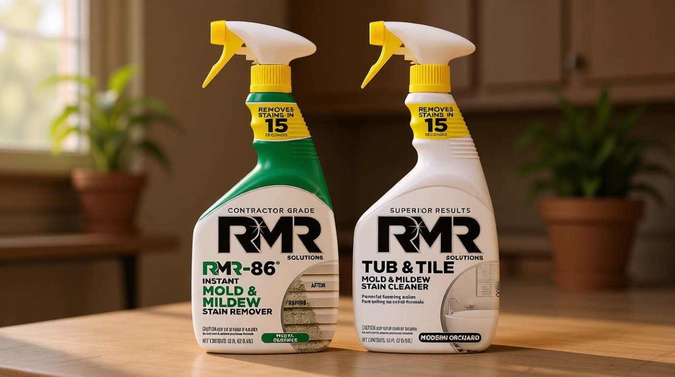 RMR Mold Stain Eraser Max Pack – No-Scrub Tub & Tile Cleaner + Instant Mold & Mildew Stain Remover Spray, Indoor/Outdoor Bathroom, Shower, Siding, & Deck Cleaning Kit, 2–32 Oz Bottles
