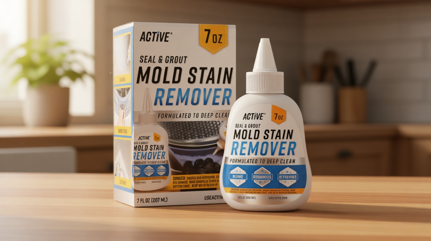 ACTIVE Mold Stain Remover Gel Cleaner Heavy Duty Stain Cleaner for Front Loader Washing Machine Seal, Bathroom Grout, Shower, Caulk - Front Load Washer Cleaning Solution - 7 Fl Oz