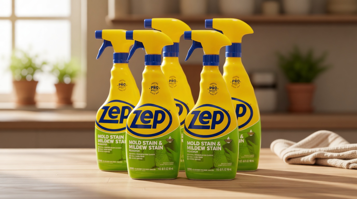 Zep Mold Stain and Mildew Stain Remover - 32 oz (Pack of 4) ZUMILDEW32 - Professional Strength No Scrub Formula