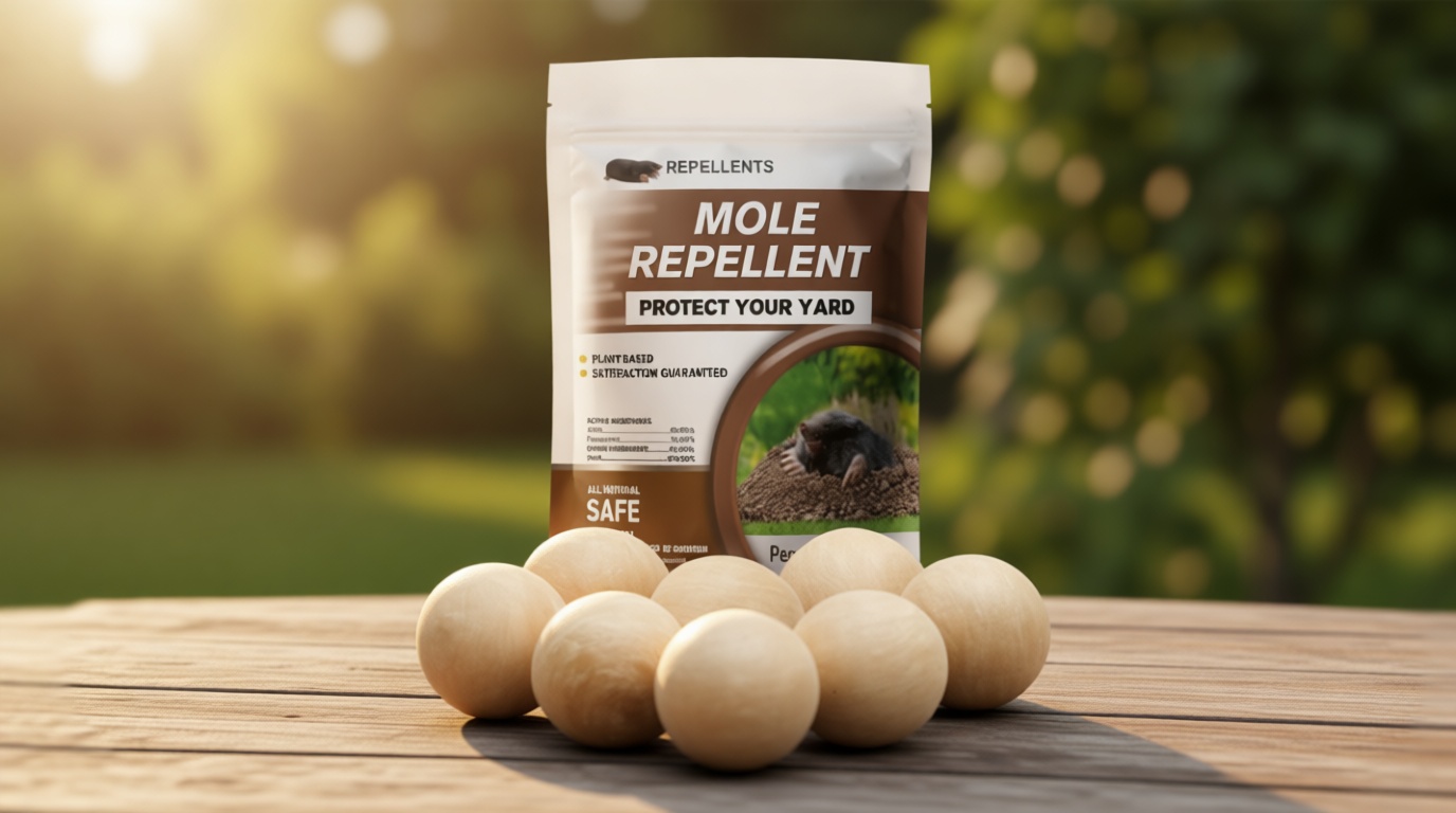 Mole Repellent for Lawns, Mole and Vole Repellent Outdoor, Gopher Repellent, Groundhog Repellent Outdoor, Armadillo Repellent, Mole Deterrent for Yard, Lasts Up to 3 Months, 8 Balls