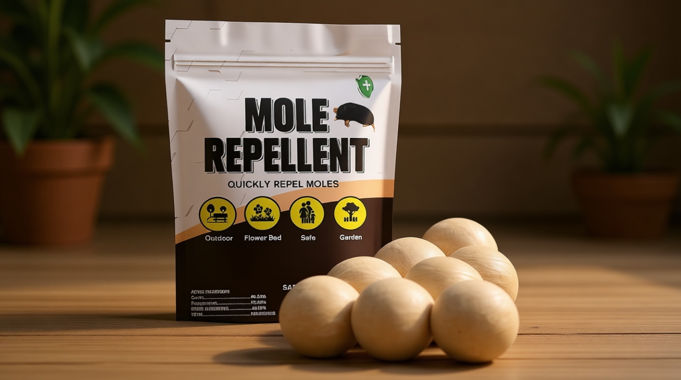 Mole Repellent for Lawns, Groundhog Repellent Outdoor, Armadillo Repellent, Mole Deterrent for Yard, Vole Repellent Outdoor, Gopher Repellent, Safe for Family & Pets, 8 Packs