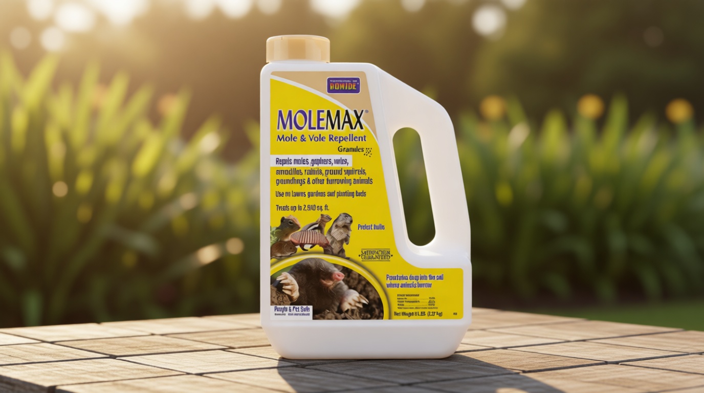 Bonide MOLEMAX Mole & Vole Repellent Granules, 5 lbs. Ready-to-Use, Outdoor Lawn & Garden Mole Control, People & Pet Safe