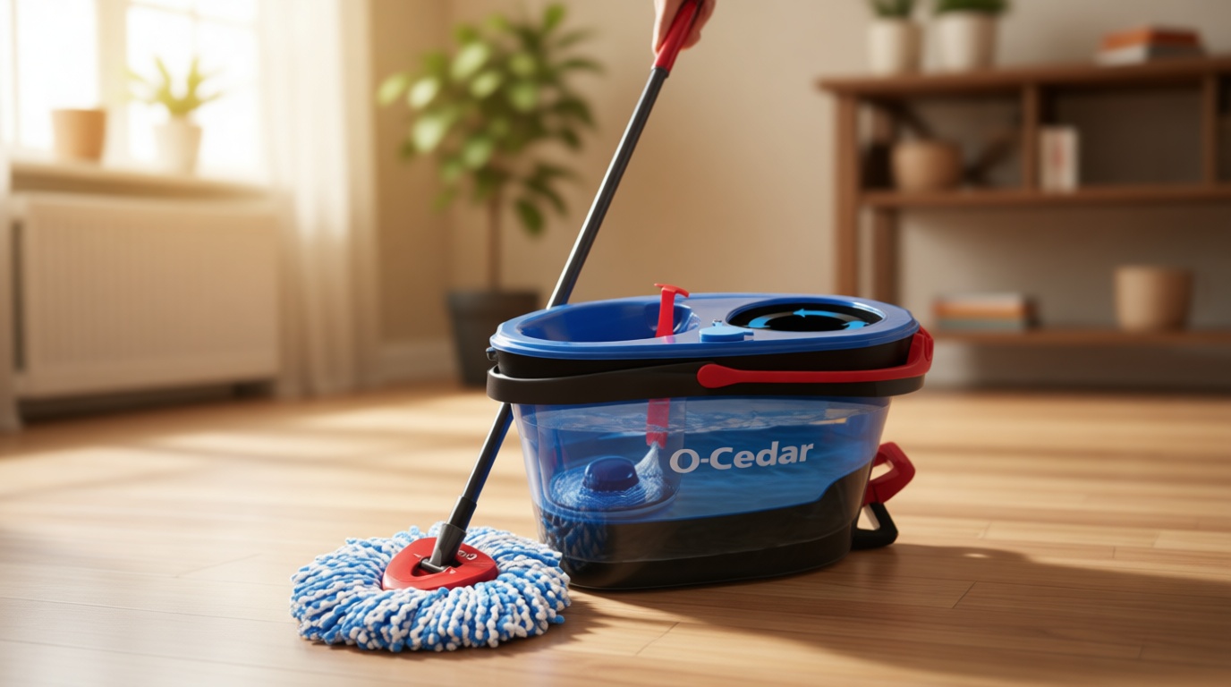 O-Cedar RinseClean Spin Mop & Bucket System | Clean with Water | Removes 99% of Bacteria