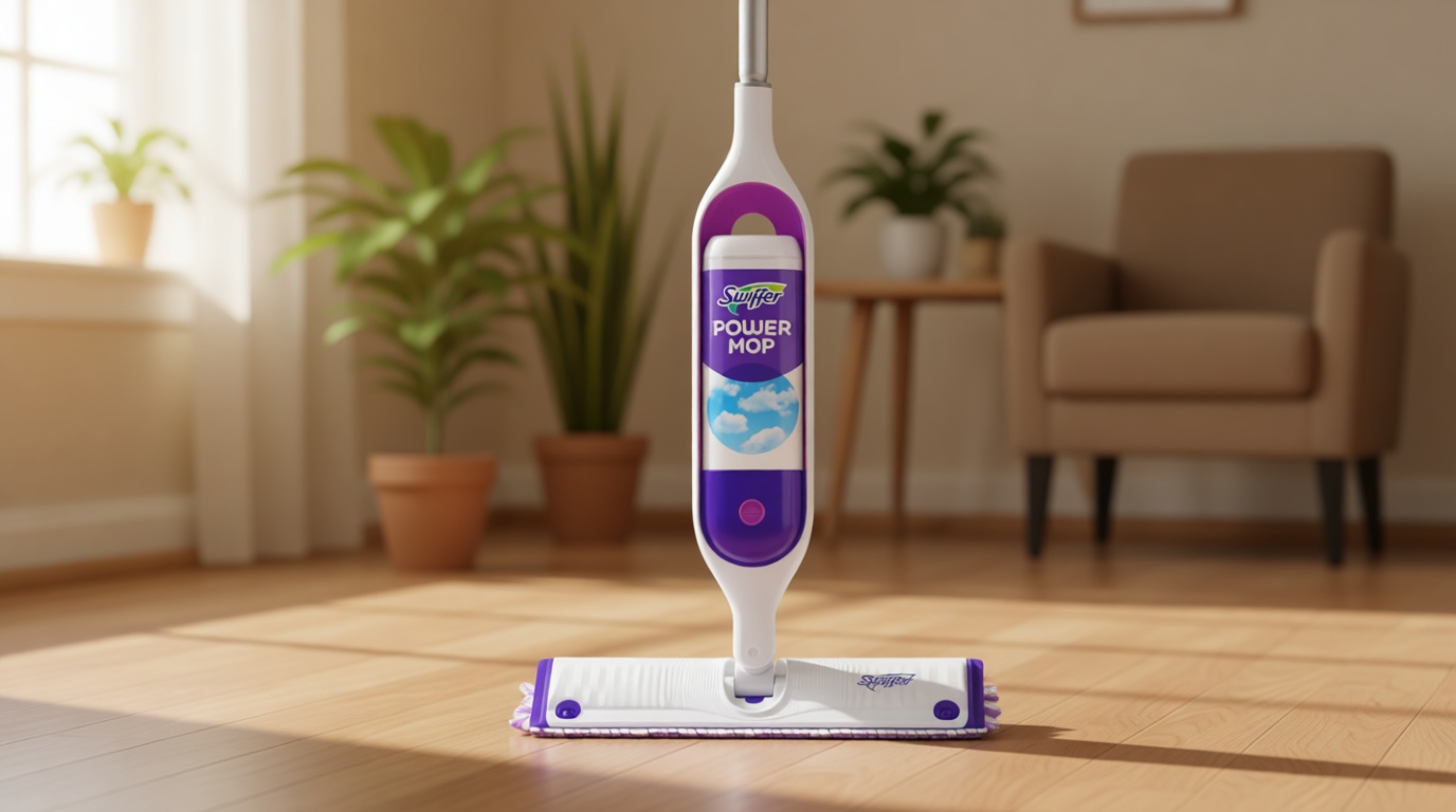 Swiffer PowerMop Multi-Surface Mop Kit for Floor Cleaning, Fresh Scent, Mopping Kit Includes PowerMop, 2 Mopping Pad Refills, 1 Floor Cleaning Solution with Fresh Scent and 2 Batteries