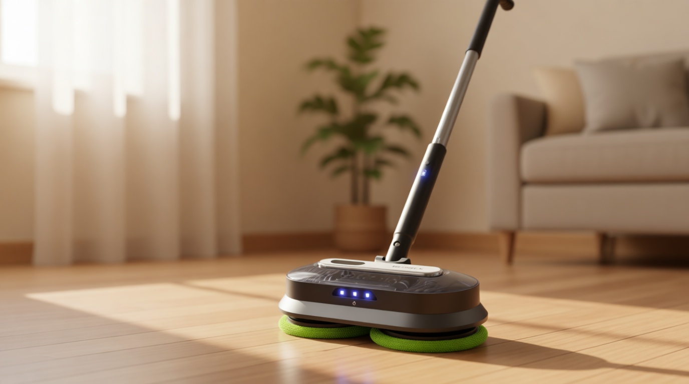 BLONEX Cordless Electric Mop with Spray & Detachable Water Tank, Lightweight Electric Spin Mop with Headlights for Hardwood Tile Laminate Floors, Long-Lasting Battery, Self-Propelled Floor Cleaner