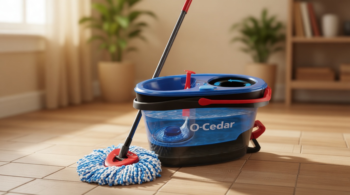O-Cedar RinseClean Spin Mop & Bucket System | Clean with Water | Removes 99% of Bacteria