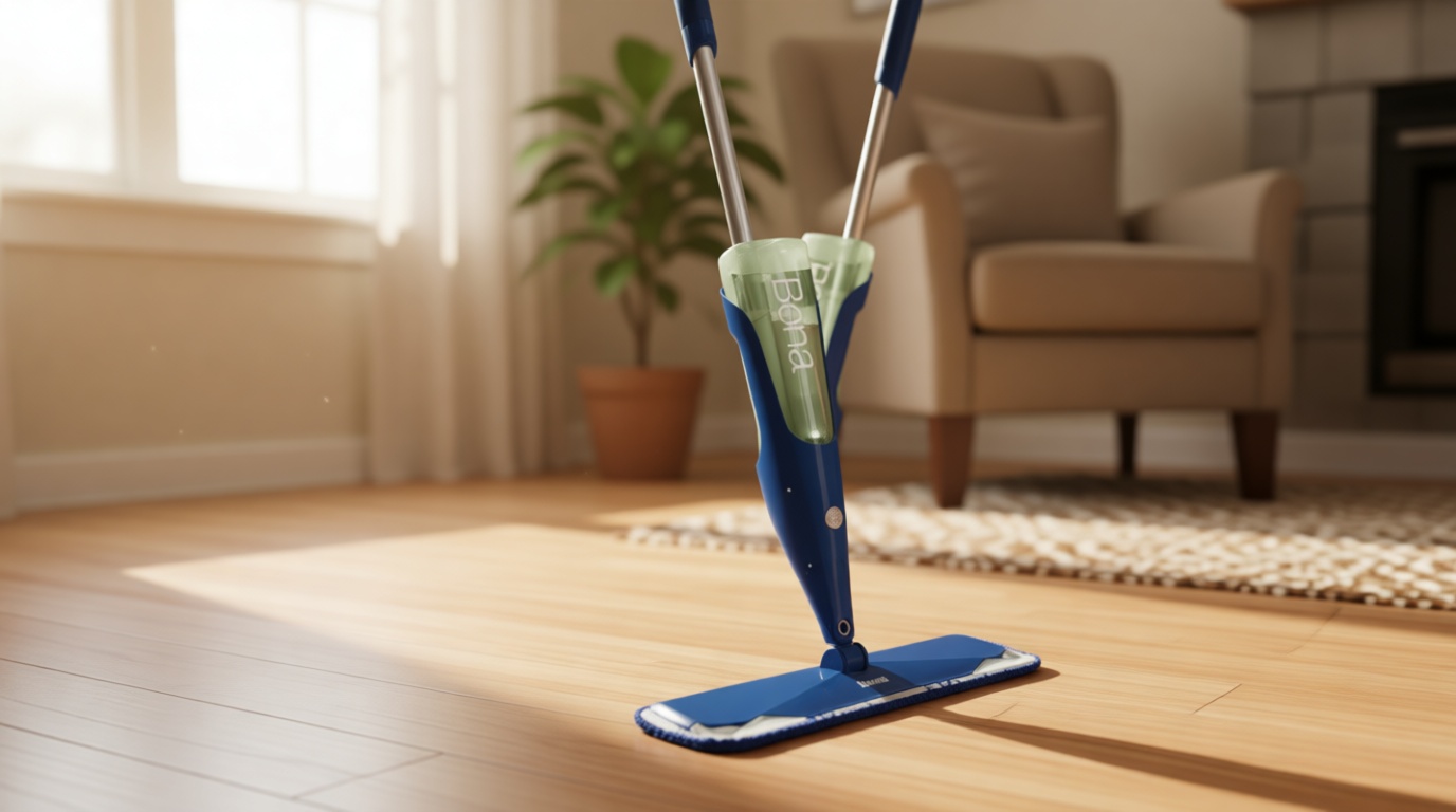 Bona Premium Motion Multi-Surface Floor Spray Mop - Includes Multi-Surface Floor Cleaning Solution and Machine Washable Microfiber Cleaning Pad - for Stone, Tile, Laminate, and Vinyl Floors