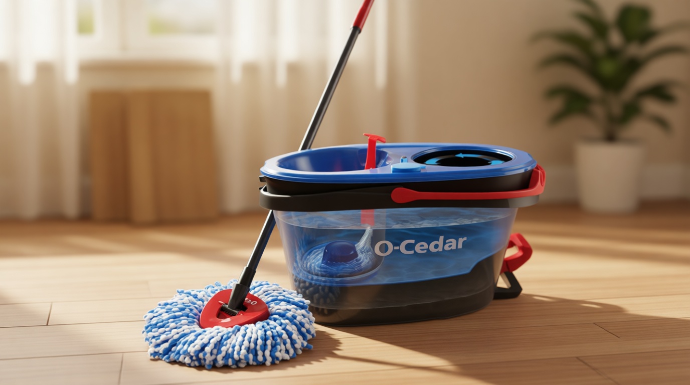 O-Cedar RinseClean Spin Mop & Bucket System | Clean with Water | Removes 99% of Bacteria