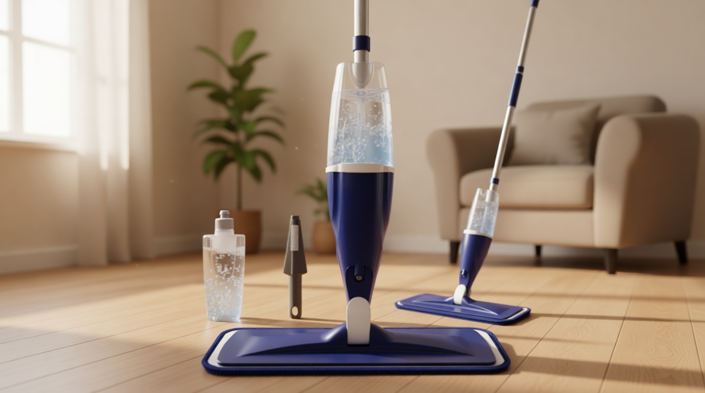 Microfiber Spray Mop for Floors Cleaning: Wet Dry Hardwood Floor Mops with 3 Washable Reusable Pads for Swiffer Powermop - Flat Mop with Sprayer for Tile Wood Laminate Vinyl Marble