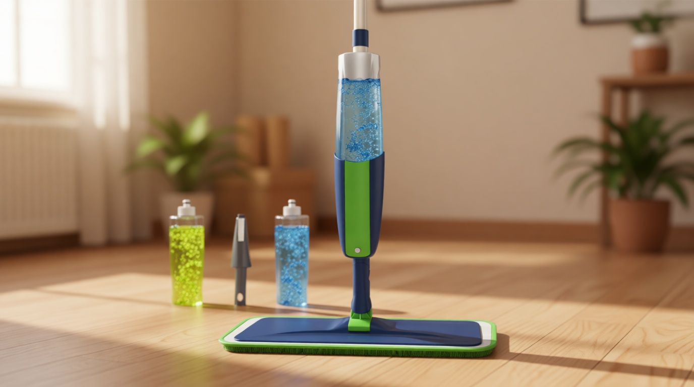 Spray Wet Mops for Hardwood Floor Cleaning: MEXERRIS Floor Mop with 5 Washable Pads for Swiffer Powermop & 2 Refillable Bottles - Home Commercial Dust Dry Mops for Wood Laminate Vinyl Tiles Ceramic