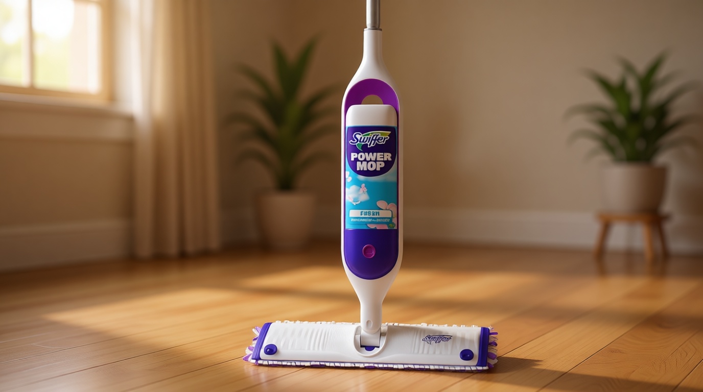 Swiffer PowerMop Multi-Surface Mop Kit for Floor Cleaning, Fresh Scent, Mopping Kit Includes PowerMop, 2 Mopping Pad Refills, 1 Floor Cleaning Solution with Fresh Scent and 2 Batteries