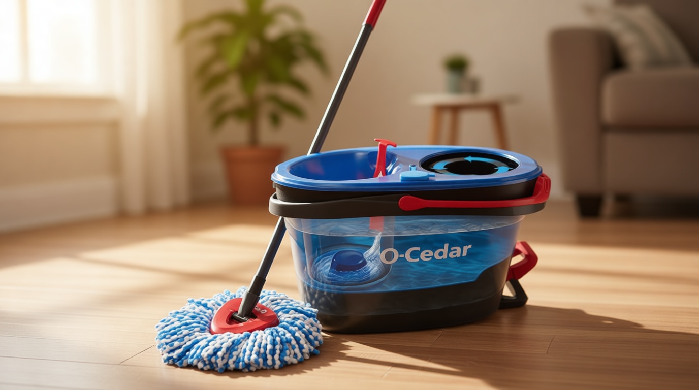 O-Cedar RinseClean Spin Mop & Bucket System | Clean with Water | Removes 99% of Bacteria