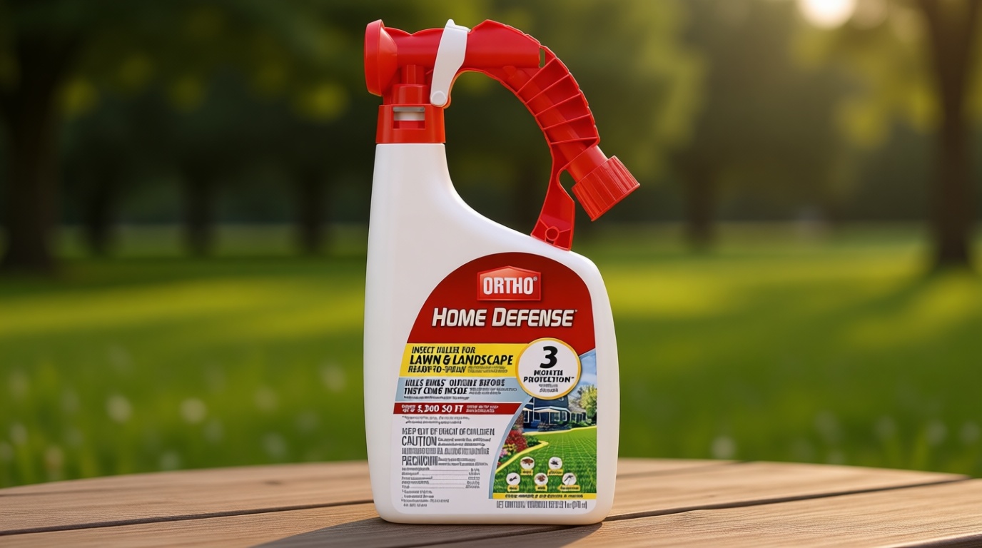 Ortho Home Defense Insect Killer for Lawn & Landscape Ready-To-Spray - Hose-End Applicator, Kill Ants, Ticks, Mosquitoes, Fleas & Spiders, 32 fl. oz.