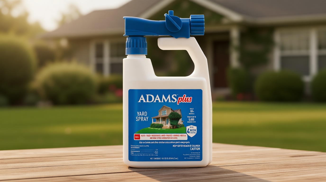 ADAMS Plus Yard Spray, Kills Fleas, Ticks, Mosquitoes, Ants and Many Other Listed Nuisance Pests in Outdoor Areas, Treats Up to 5,000 Square Feet, Easy to Use Hose-End Spray, 32 Fluid Ounces