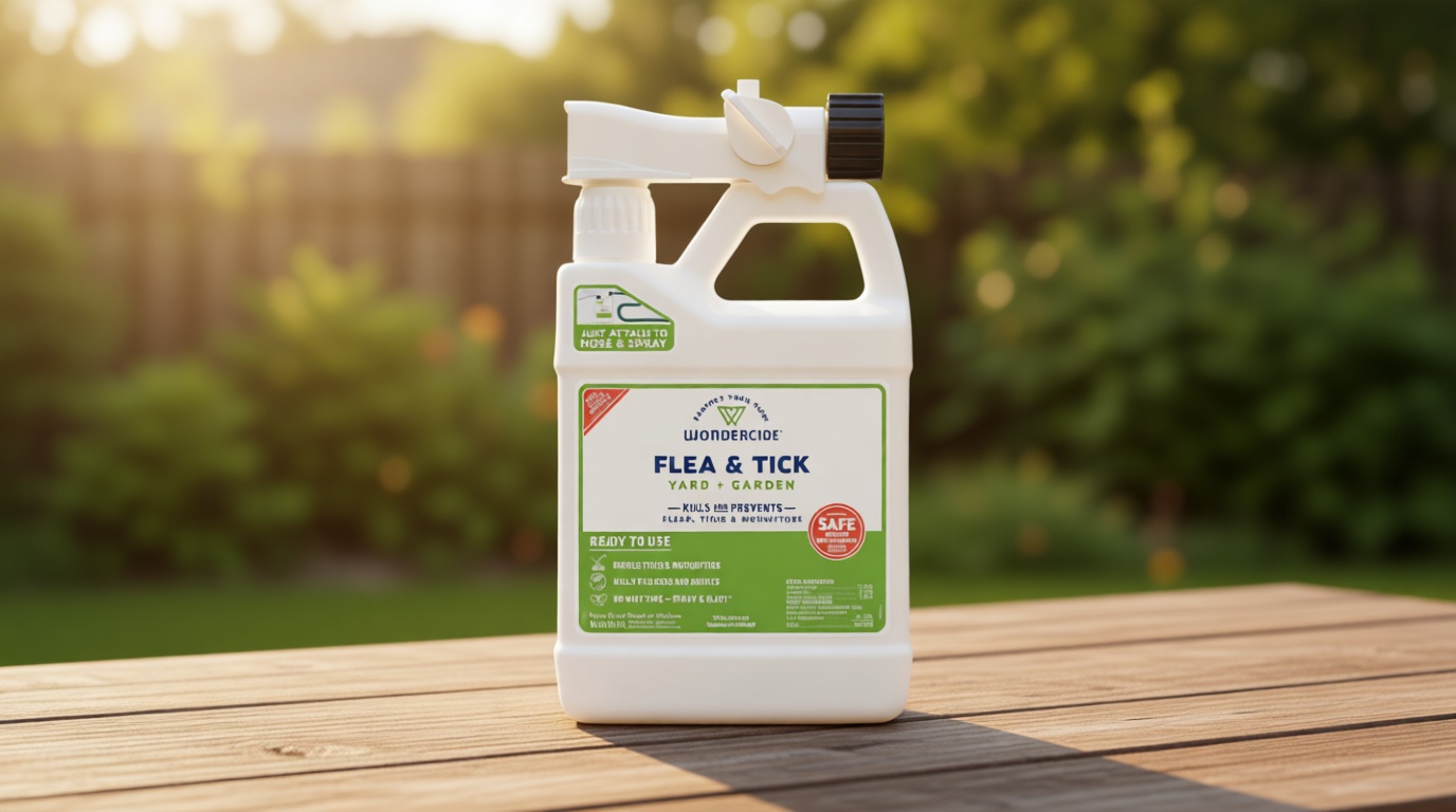 Wondercide - Ready to Use Flea, Tick, and Mosquito Yard Spray with Natural Essential Oils – Mosquito and Insect Killer, Treatment, and Repellent - Plant-Based - Safe Around Pets, Plants, Kids - 32 oz