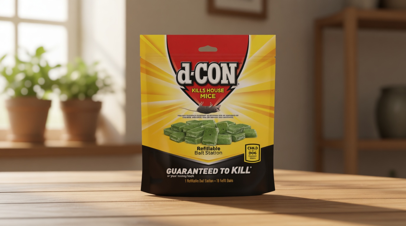 d-CON Refillable Corner Fit Mouse Bait Station, 1 Trap + 18 Bait Refills