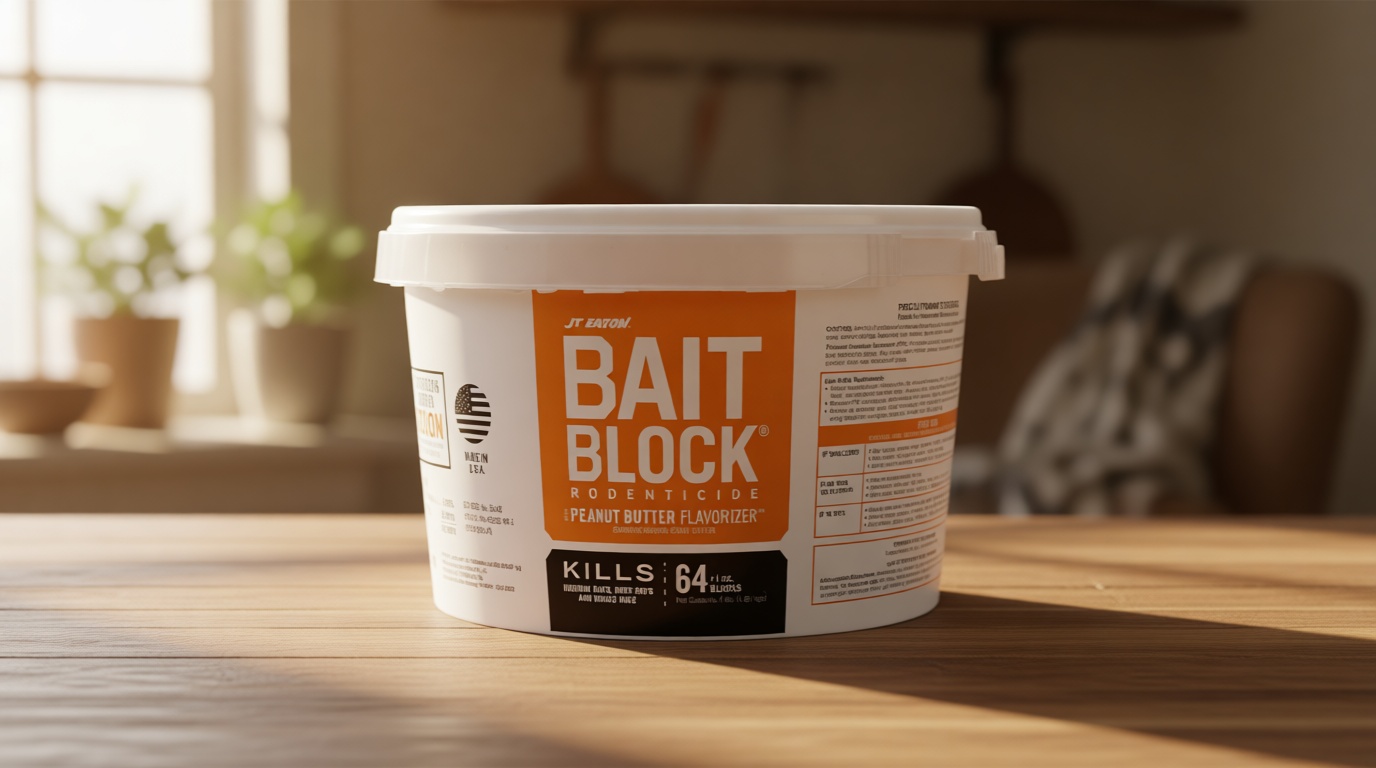 Bait Block Peanut Butter Flavor Rodenticide – 4 lb. Pail – Effective Rodent Control Bait Blocks – Long-Lasting and Easy to Use