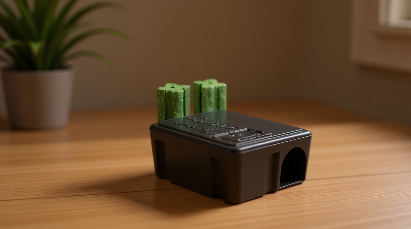 Tomcat Rat & Mouse Killer, Child & Dog Resistant Refillable Station — Tamper-Resistant Indoor/Outdoor Bait Station with Clear Monitoring Window, 1 Station and 15 Bait Blocks