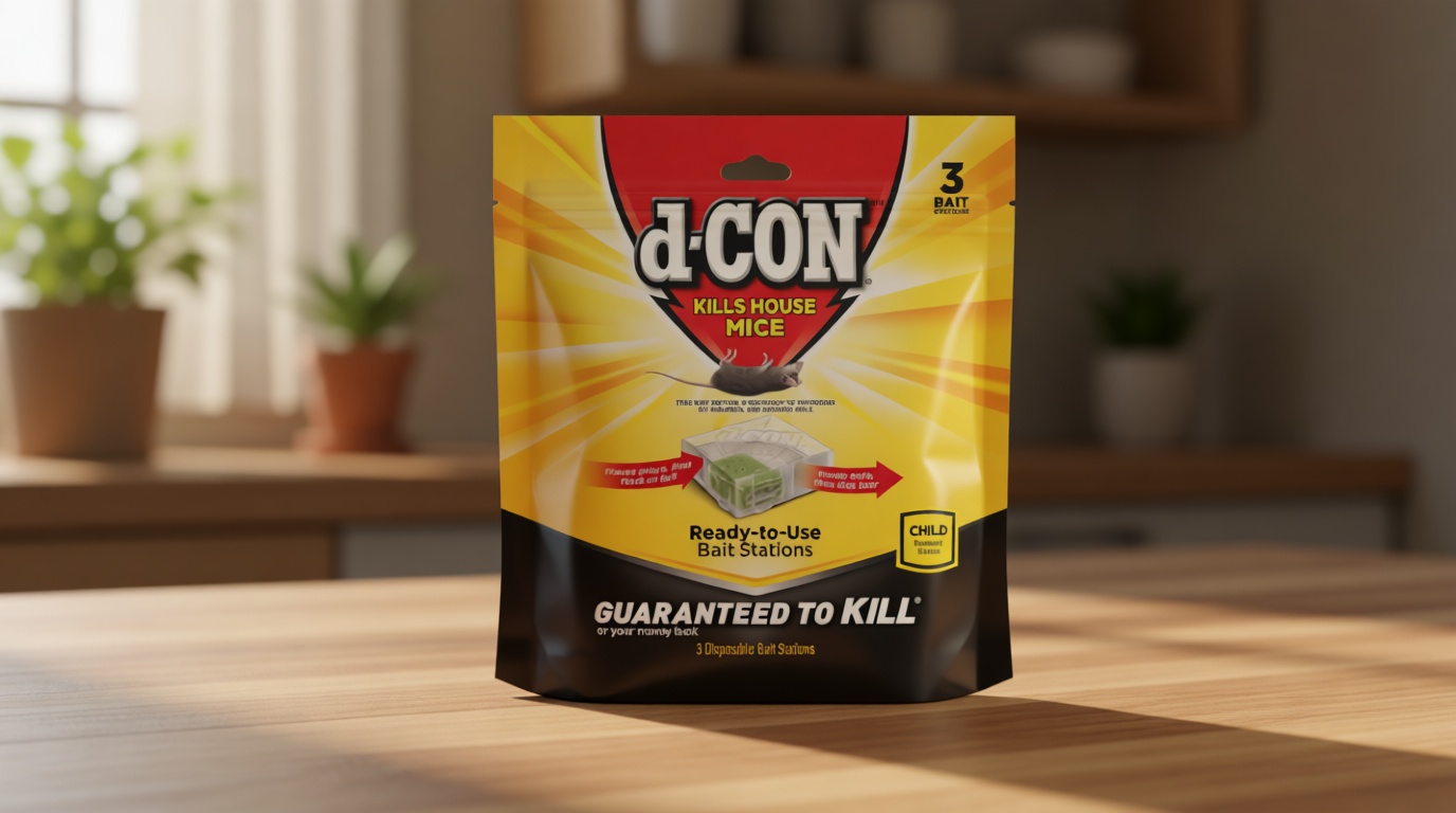 d-Con Disposable Corner Fit Mouse Bait Station, 0.5 Oz (Pack of 3)