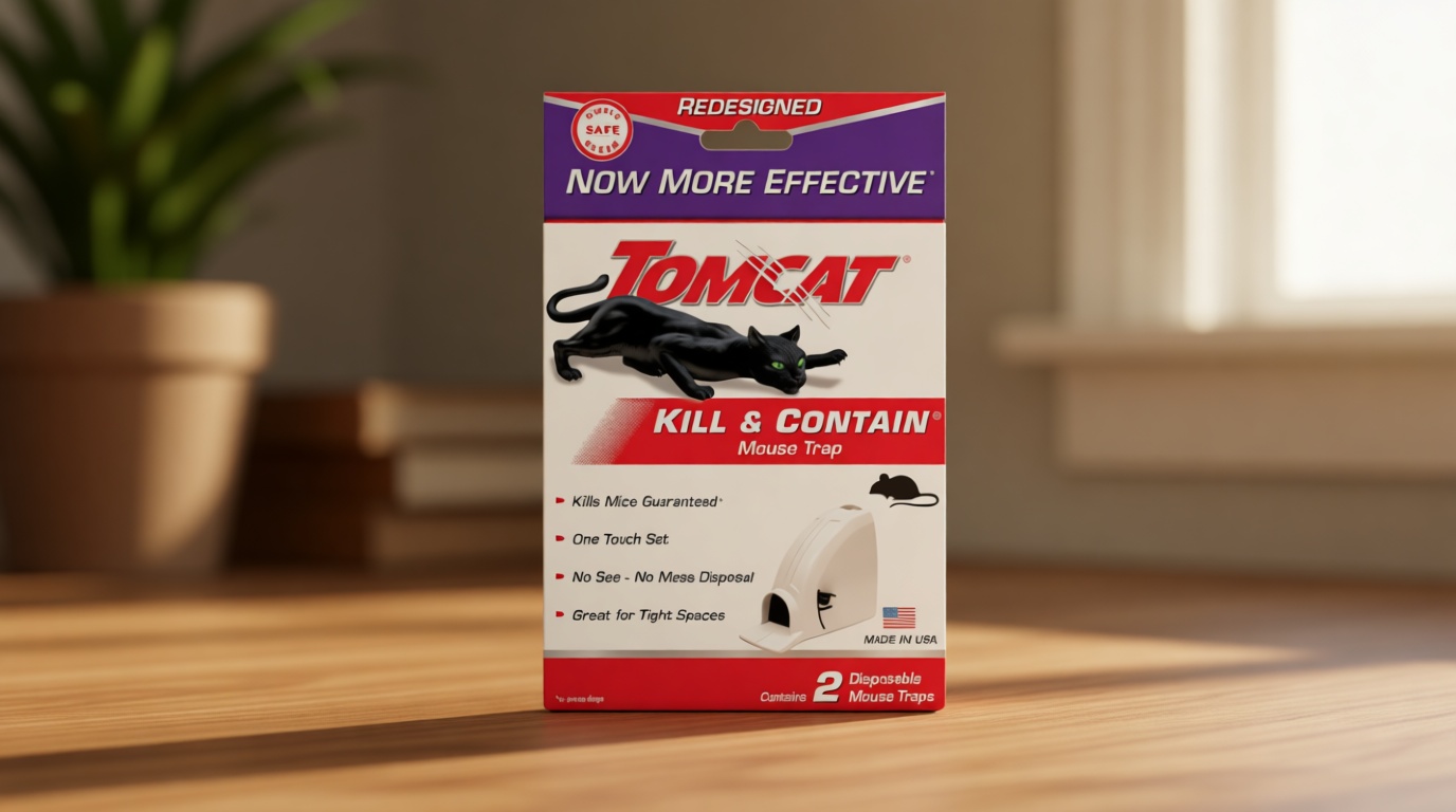 Tomcat Kill & Contain Mouse Trap, Never See a Dead Rodent Again, 2 Traps