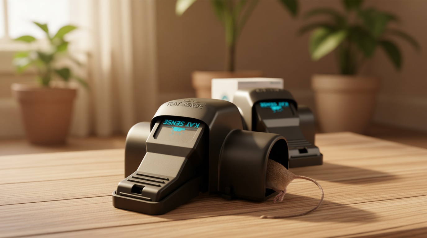 Kat Sense Covered Rat Trap & Chipmunk Trap, Prevents Accidental Triggering with Tunnel Design, Quick Action Pest Control Device, Indoor Outdoor Mouse Trap, Reusable Snap Style Rodent Control