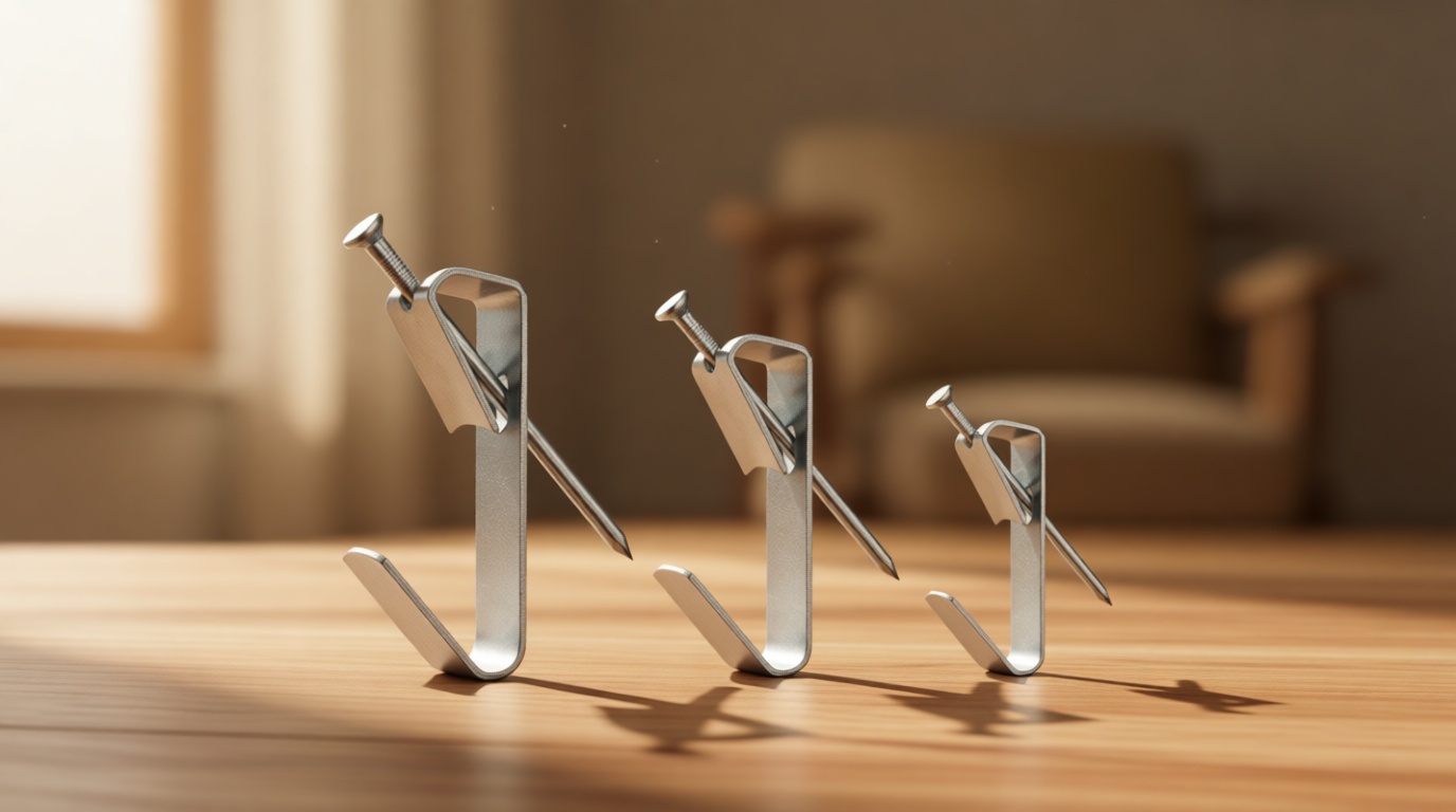 117Pcs Picture Hangers, 3 Size Picture Hooks Including 30/50/100lbs, Picture Hanging Kit, Professional Plaster Picture Hanging Kit for Wooden Wall or Drywall(50 Hangers+ 67 Nails)