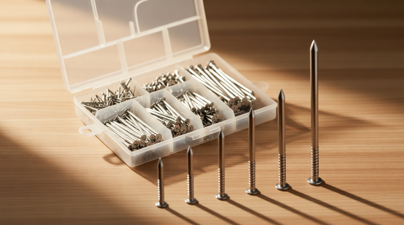 Wensilon 430pcs Stainless Steel 304 Nails Kit, Hanging Nails Kit, Wall Nails Kit, Dowels Kit, Long Nails Kit