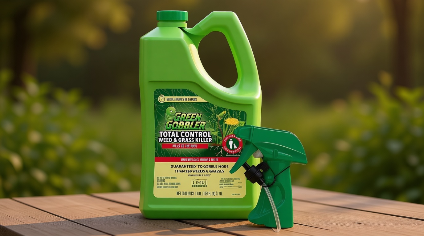 Green Gobbler Natural Total Control Weed & Grass Killer | Made with Concentrated Salt & Vinegar | Pet Safe | Kills to The Root | 1 Gallon Trigger