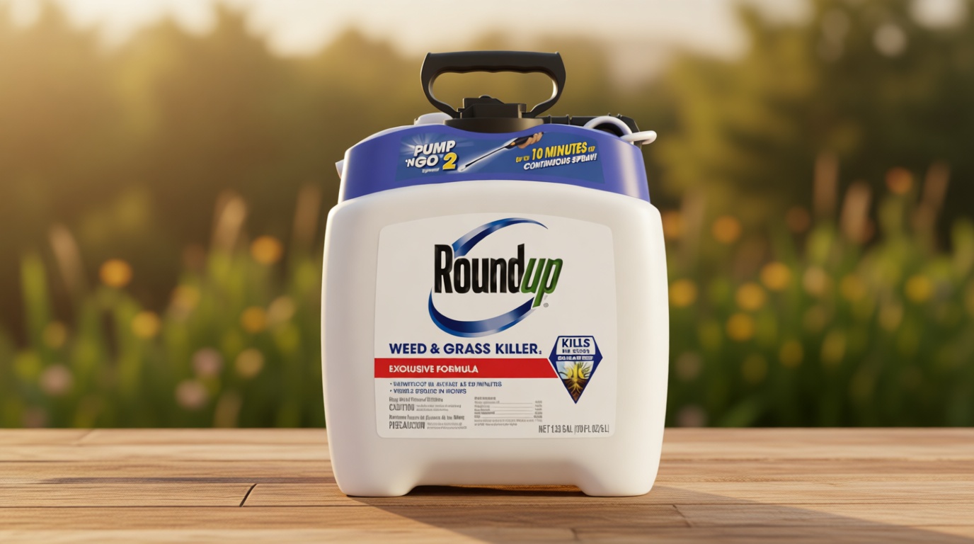 Roundup Weed and Grass Killer₄ with Pump 'N Go 2 Sprayer, Use in and Around Flower Beds, Trees & More, 1.33 gal.