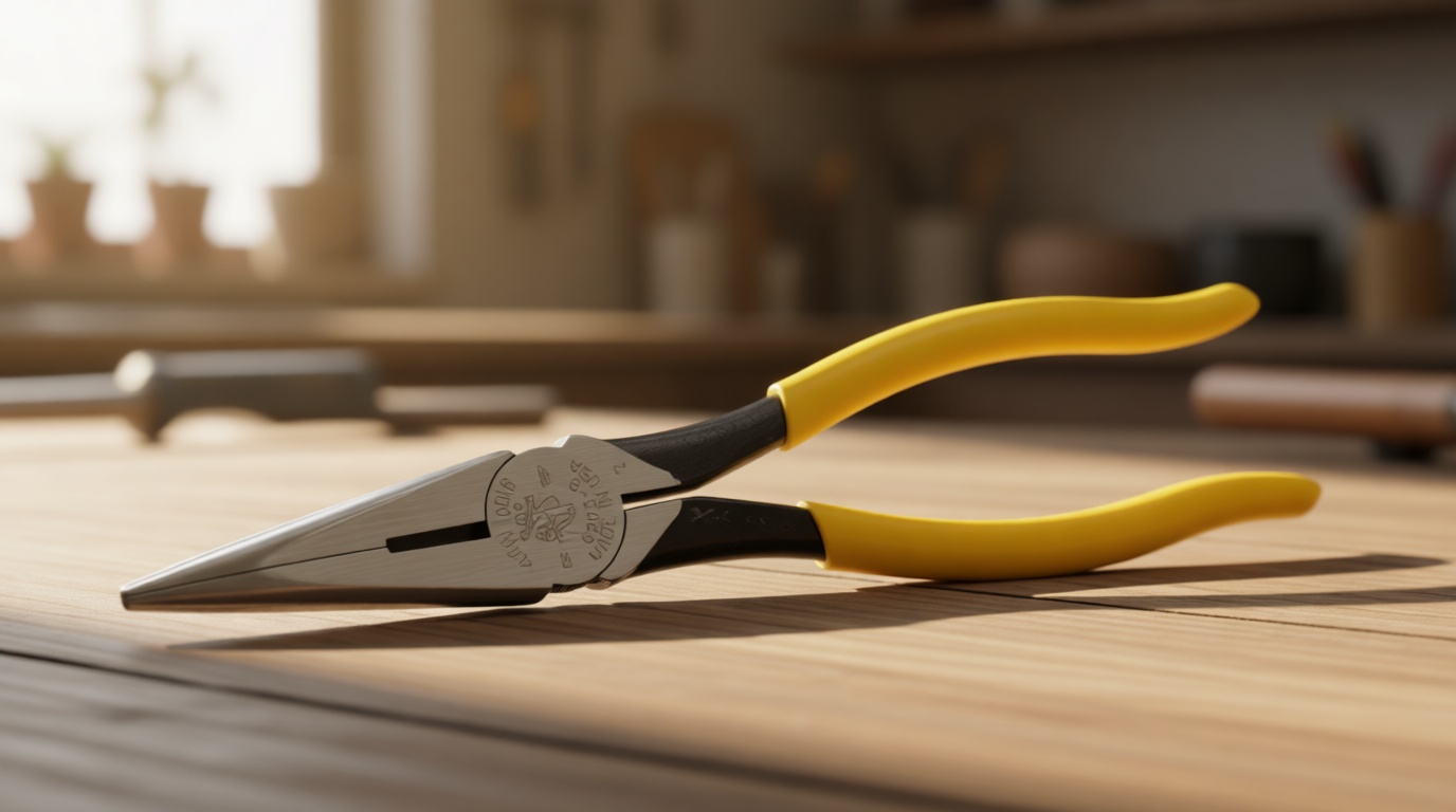 Klein Tools D203-8 Needle Nose Pliers, Long Nose Side Cutters, Alligator Pliers with Extended Handles, 8-Inch