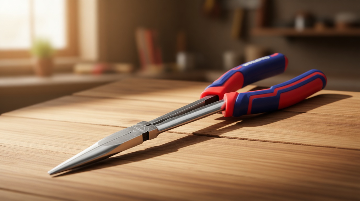 WORKPRO Premium 11” Extra Long Needle Nose Pliers, Paper Clamp Precision, Heavy-Duty CRV Steel, Soft Grip