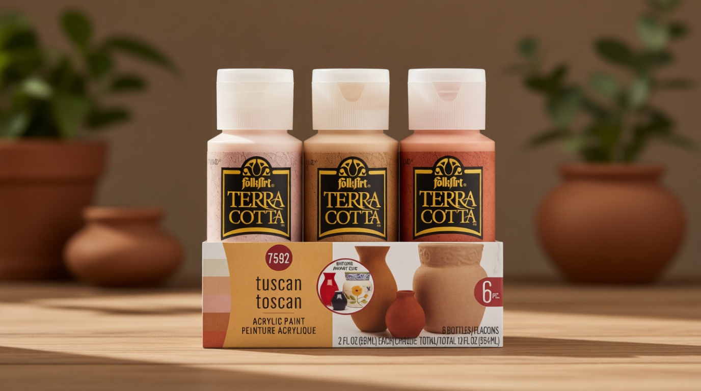 FolkArt Terra Cotta Acrylic Paint Set, Essentials 6 Piece DIY Terra Cotta Acrylic Paint Kit