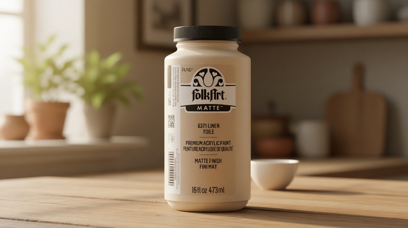 FolkArt Matte Acrylic Paint in Assorted Colors, 16 oz, Linen 16 Fl Oz