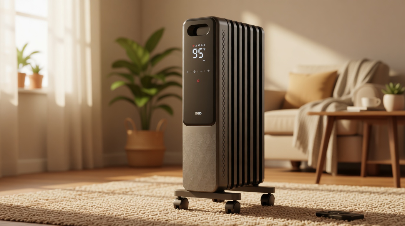 DREO Oil Filled Radiator, Electric Radiant Heaters for indoor use Large Room with Remote Control, Child Lock, 4 Modes, Overheat & Tip-Over Protection, 24h Timer, Digital Thermostat, Quiet, 1500W