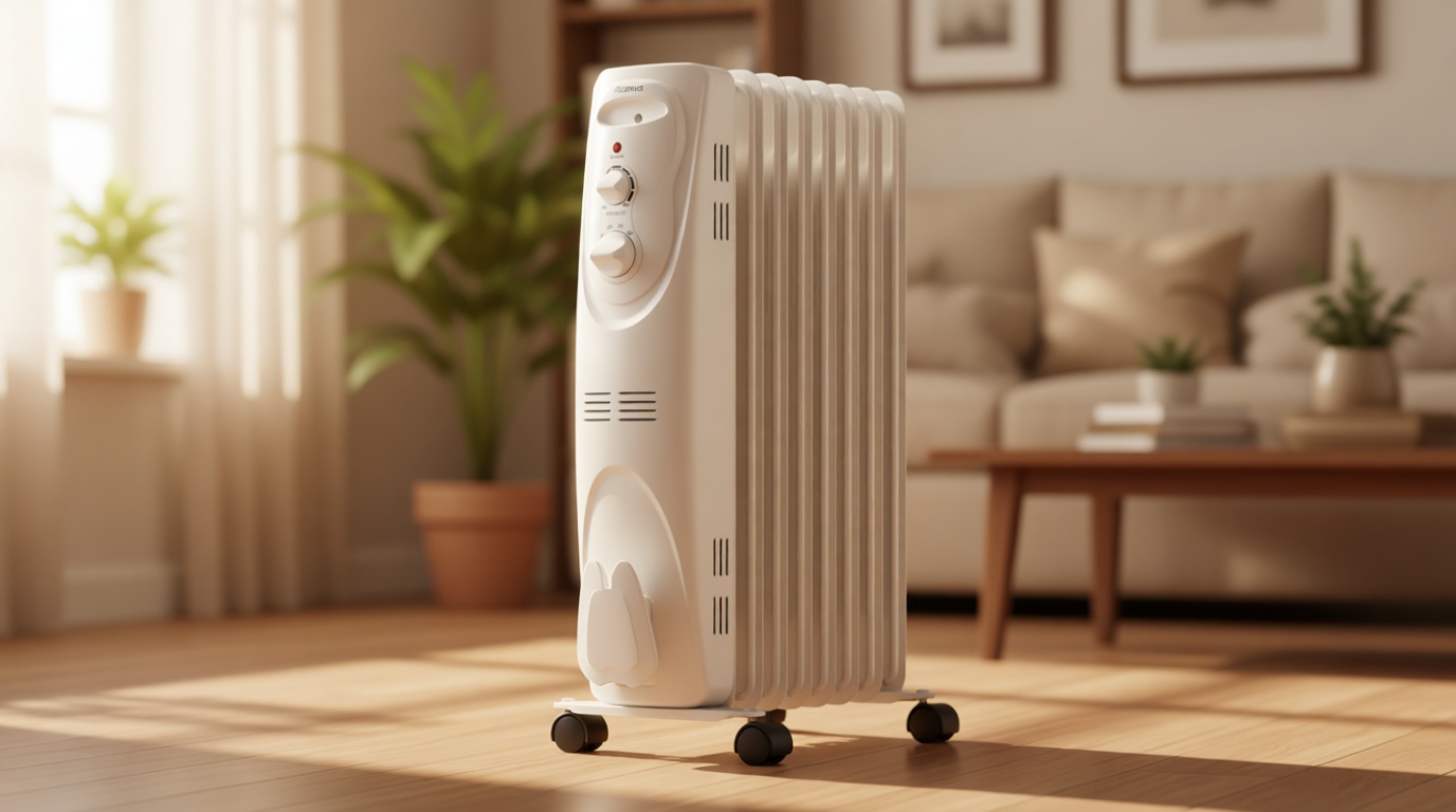 PELONIS Radiator Heater for Large Space, Electric Oil Filled Radiator, Dual Knobs, 1500W, Quiet Space Heater, 3 Modes, Tip-over Protection