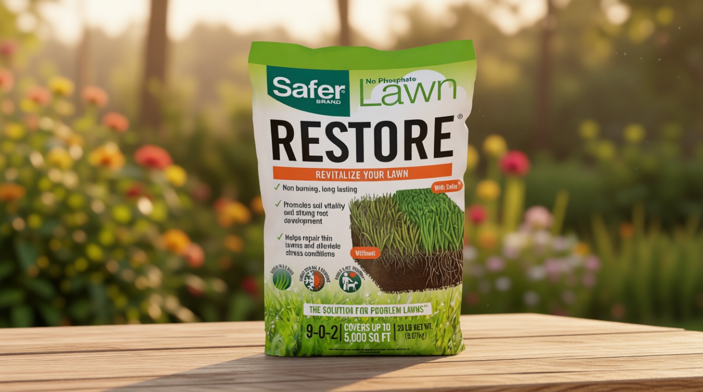 Safer Brand Lawn Restore Natural Lawn Fertilizer - 9335SR - Non-Burning Fertilizer - 9-0-2 NPK - Use for Healthy Grass - Covers up to 5,000 Sq Ft