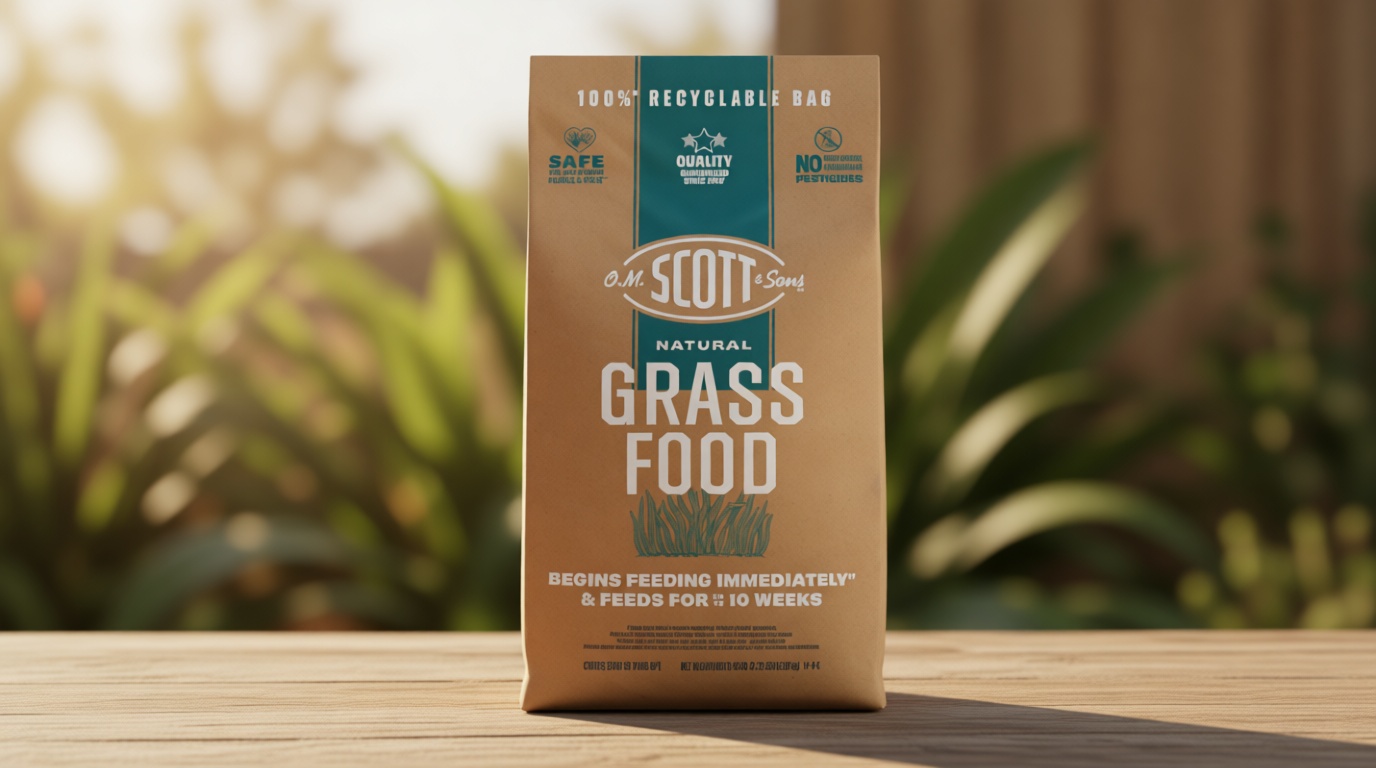 O.M. Scott and Sons Natural Grass Food - Grass Fertilizer for Lawns, Feeds up to 10 Weeks, Covers 2,000 sq. ft., 12.72 lb.