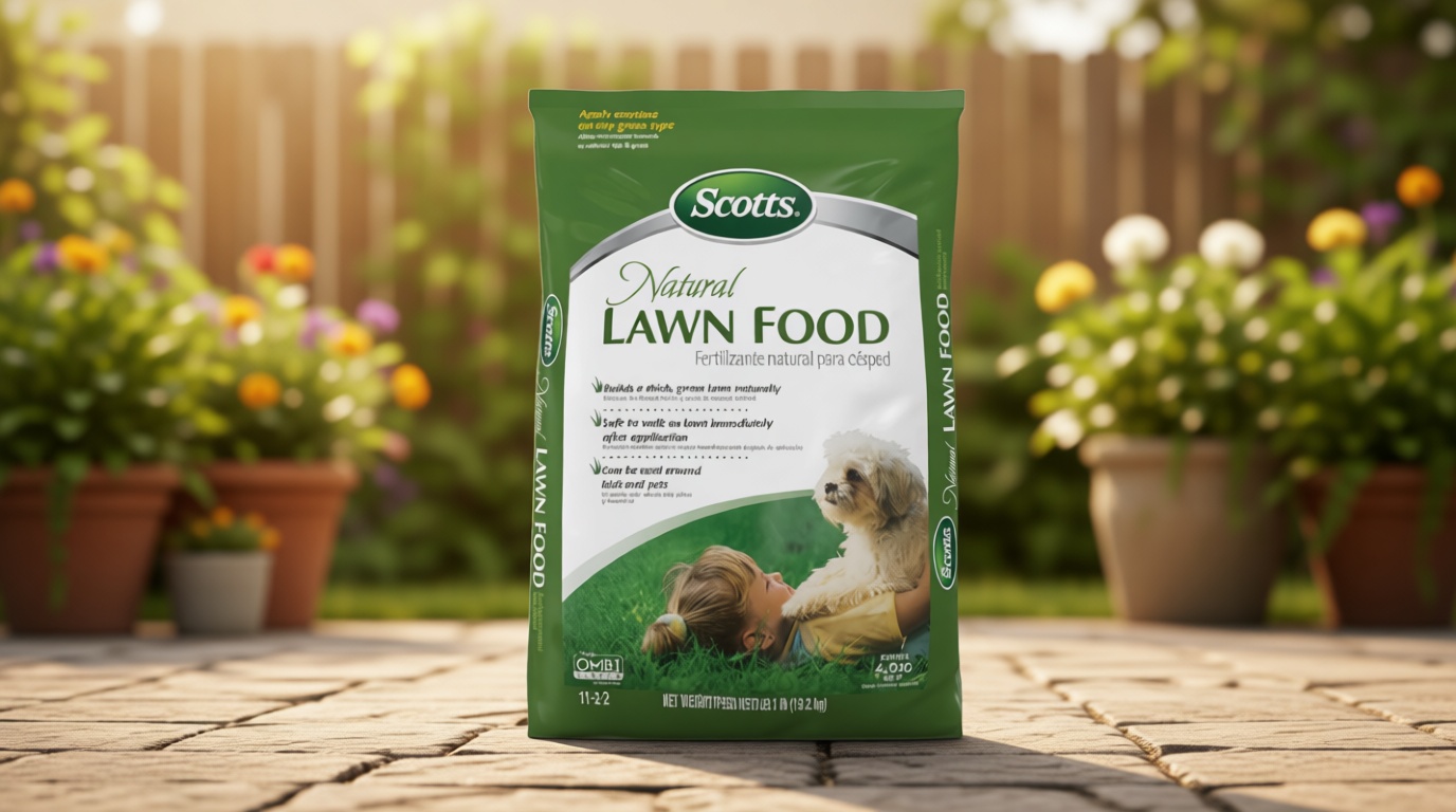 Scotts Natural Lawn Food, Lawn Fertilizer, For All Grass Types, Apply Any Season, OMRI Listed, Covers 4,000 sq. ft., 29.1 lbs.