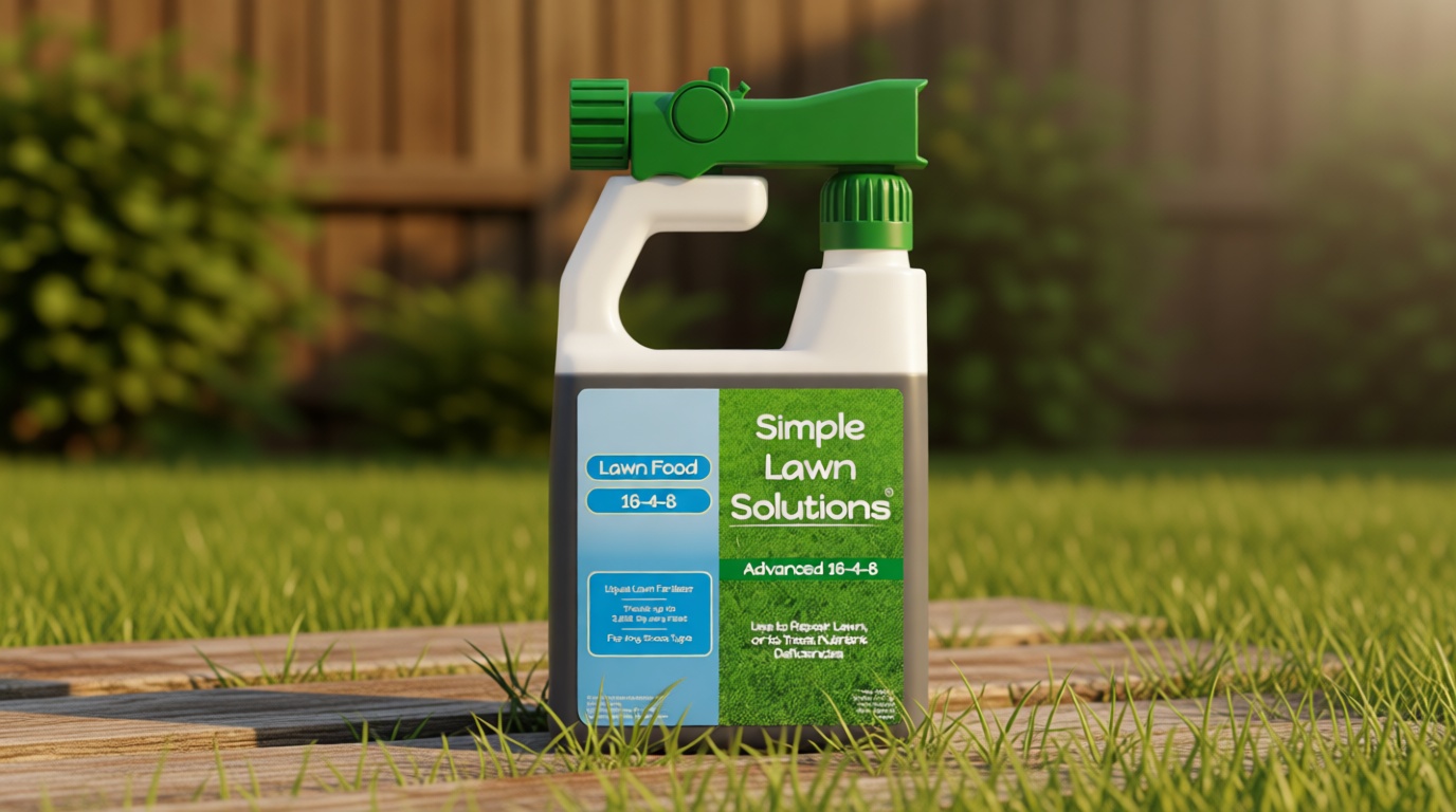 Advanced 16-4-8 Balanced NPK - Lawn Food Quality Liquid Fertilizer - Spring & Summer Concentrated Spray - Any Grass Type - Simple Lawn Solutions (32 Ounce)