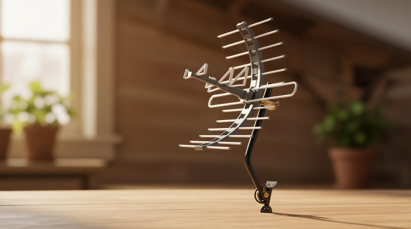 GE Outdoor HD Digital TV Antenna, Long Range Smart TV Antenna, Supports 4K 1080P HD Smart TV VHF UHF, J Mount Included for Attic or Outdoor, Weather Resistant, 29884