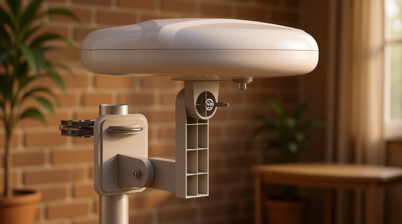 1byone Outdoor TV Antenna 360° Omni-Directional Reception Long 100+ Miles Range Enhance VHF&UHF 4K Ready HDTV Antenna with Added Stability for Outdoor/Attic/RV Use - 39ft RG6 Coax Cable