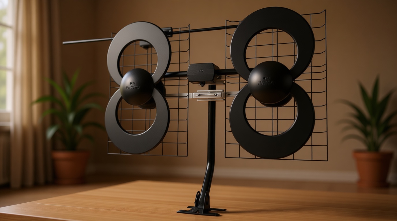 Antennas Direct ClearStream 4V Indoor Outdoor TV Antenna, UHF VHF, Multi-Directional, 70+ Mile Range, 4K 8K UHD, NEXTGEN TV – w/ 20-inch Mast (Black)