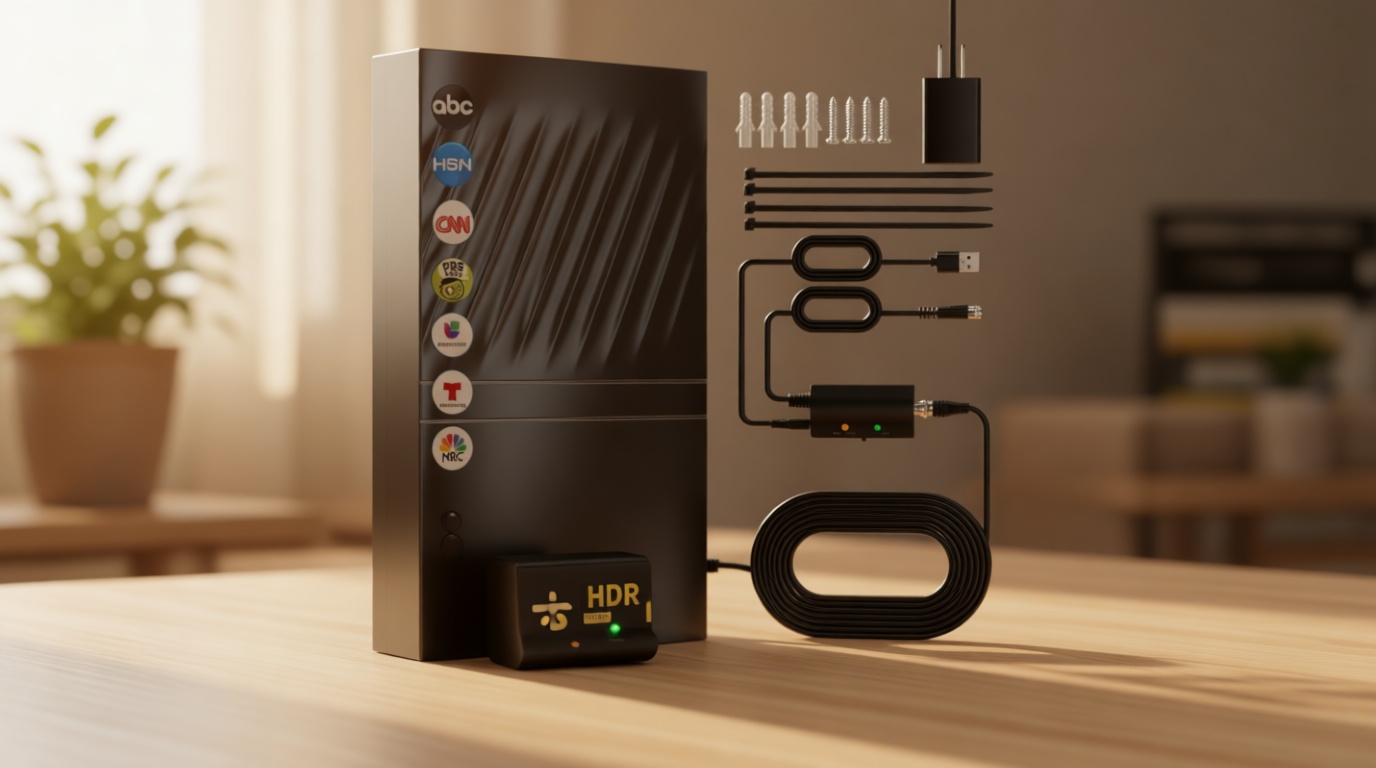 5500+ Miles Long Range TV Antenna-2026 Digital TV Antenna for Smart/Old TV-Indoor Outdoor HD Antenna for Local Channels with Strongest Signal Amplifier-52ft Cable/AC Adapter-Support 8K 4K 1080p