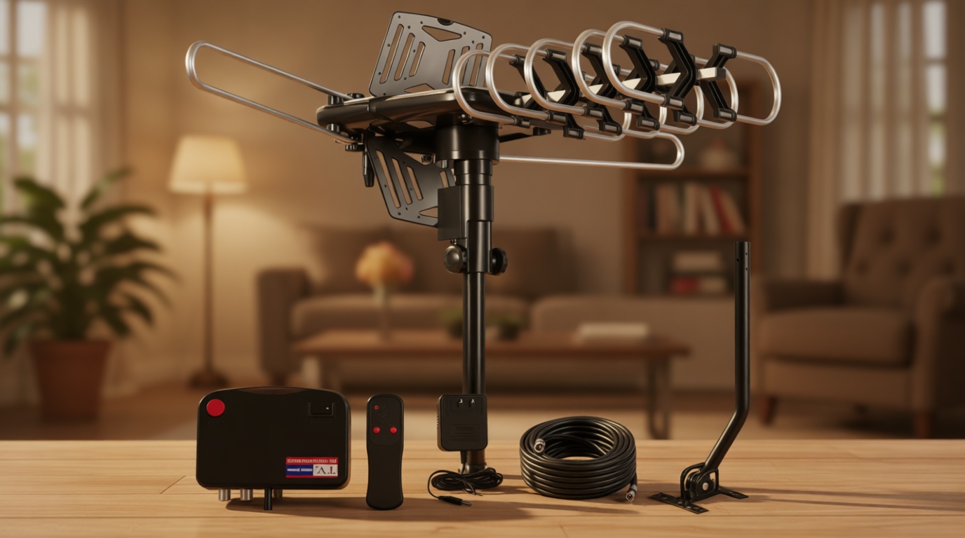 2026 Upgraded Outdoor TV Antenna for Smart TV,360° Omni-Directional Reception Long 150+ Miles Range Enhance VHF&UHF 4K Ready HDTV Antenna with Added Stability for Outdoor/Attic- 25ft RG6 Coax Cable