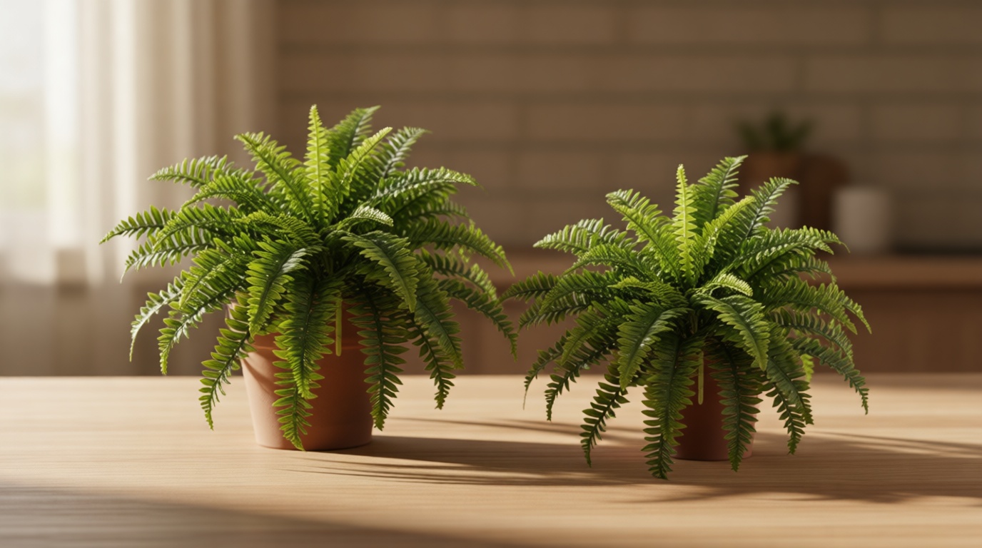 FOREST PRINCE 35" Ferns Artificial Bush Plants Large, 2 Artificial Boston Ferns with 39 Fronds for Outdoors Home Decor