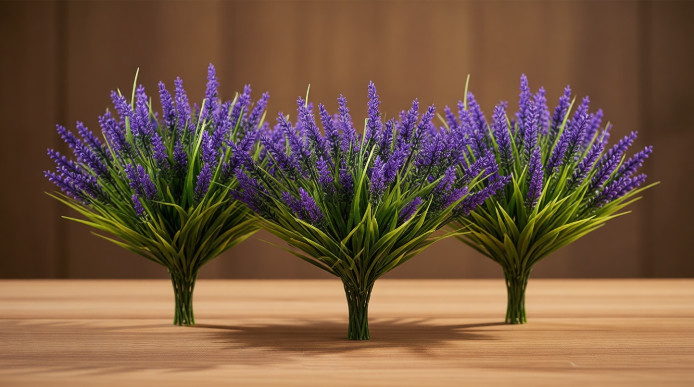 16 Bundles Artificial Plants Outdoor, UV Resistant Fake Lavender & Monkey Grass, Realistic Plastic Faux Plants for Balcony, Patio, Porch Greenery Decor, Planter Filler(Purple)