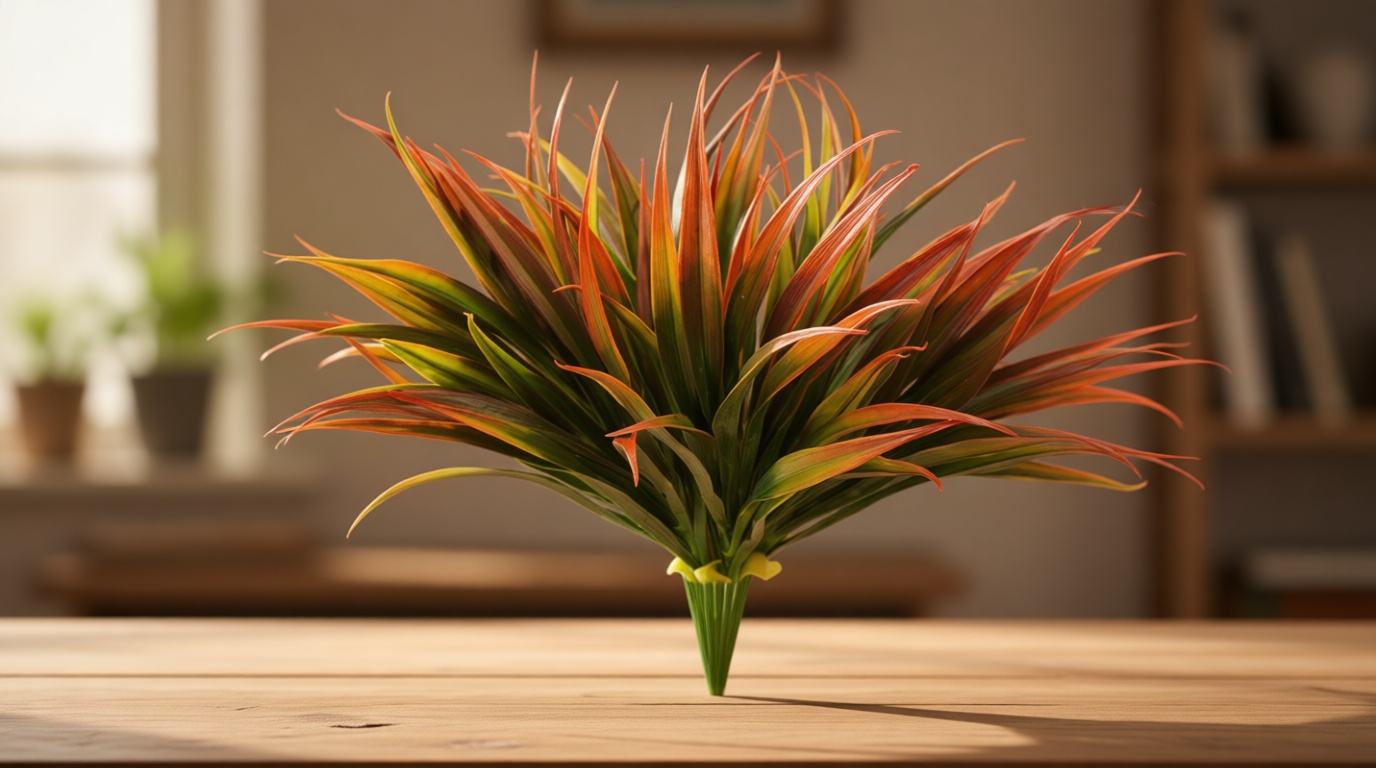 6Pcs Artificial Grass Fake Plants 17.3in Outdoor Plastic Plants UV Resistant Greenery Fake Grass for Home Window Garden Office Patio Hanging Planter Pathway Front Porch Décor Red