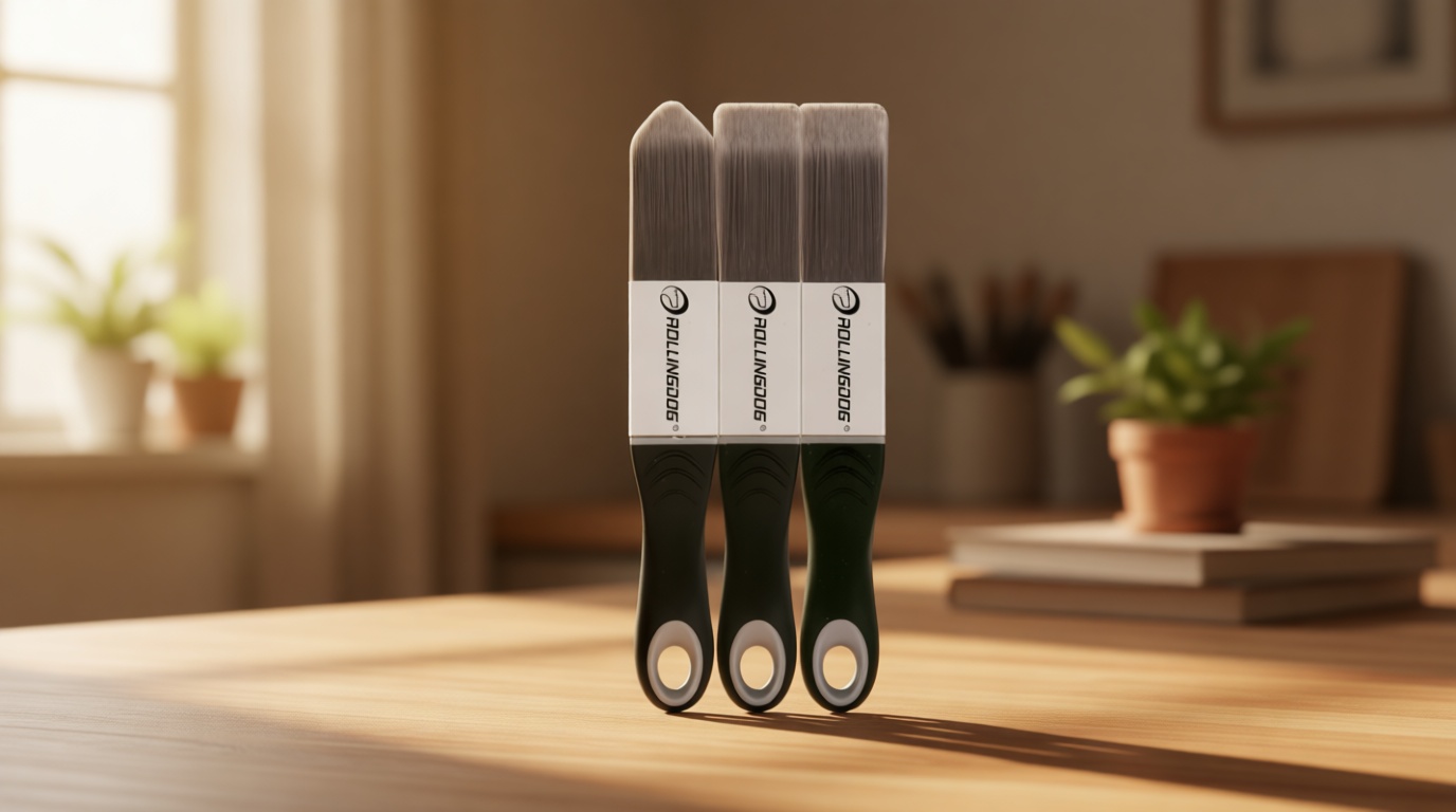 ROLLINGDOG Paint Brush for Trim - Edging Paint Brush 2PC,Triangular Brush and Square Trim Brush,Cut in,Edger,Corner,Sash Painting