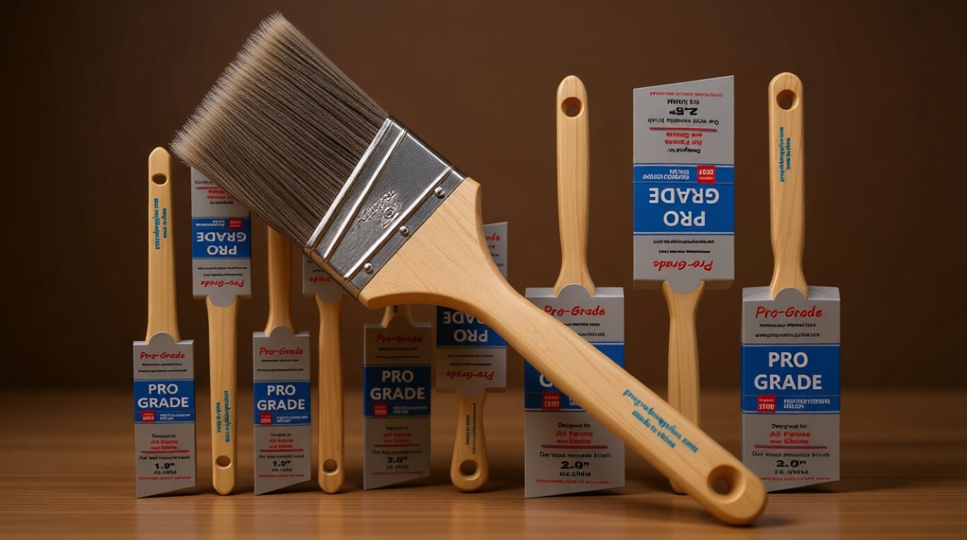 10 Pack Pro-Grade Premium Wall/Trim House Paint Brush Set Great for Professional Painter and Home Owners Painting Brushes for Cabinet Decks Fences Interior Exterior & Commercial Paintbrush.