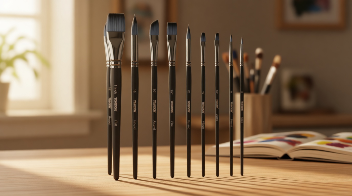 Transon Artist Paint Brush Set of 12 for Watercolor Acrylic Gouache Oil and Tempera Painting The Forest Stewardship Council